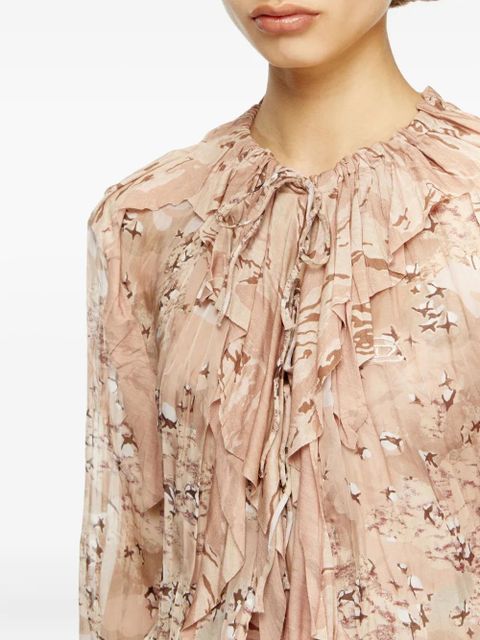 Diesel D-Azzling-R1 ruffled print maxi dress - Pink