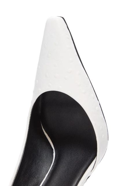 LouLou de Saison Scala ostrich-effect pumps - White
