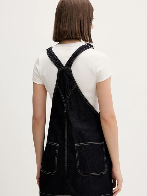 Tommy Jeans sukienka bawełniana kolor granatowy mini prosta DW0DW22555 - zdjęcie produktu nr 2