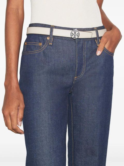 Tory Burch Miller double-wrap leather belt - White