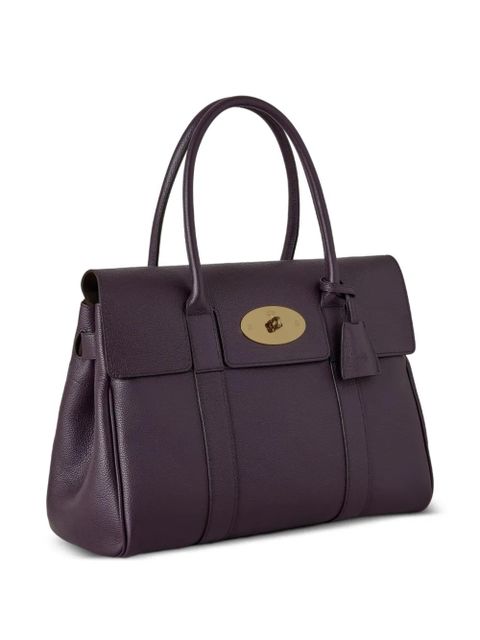 Mulberry Bayswater grained leather shoulder bag - Purple