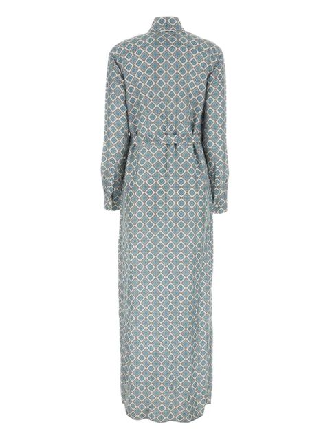 Prada geometric-print shirt dress - Blue - zdjęcie produktu nr 2