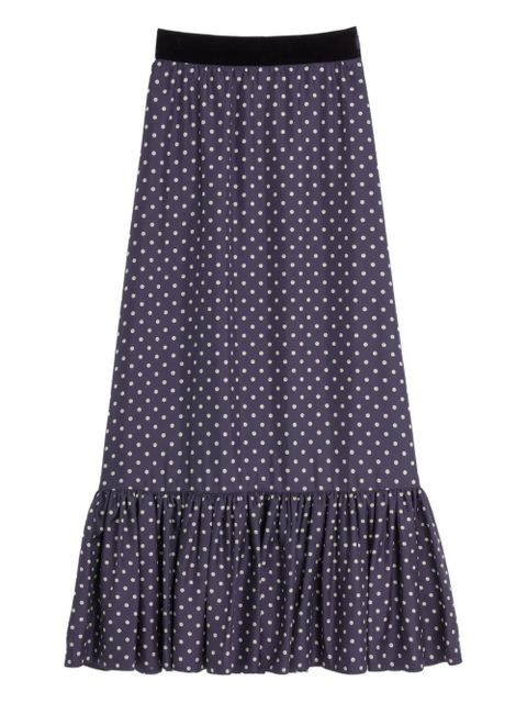 Valentino Garavani Plus de Pois twill midi skirt - Blue - zdjęcie produktu nr 1