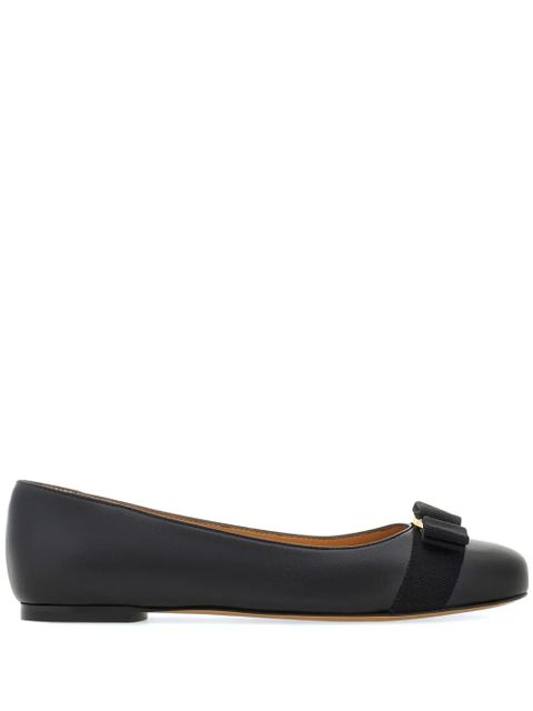 Ferragamo Varina leather ballerina shoes - Black - zdjęcie produktu nr 1