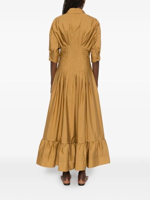 Max Mara ruffled-hem maxi dress - Brown