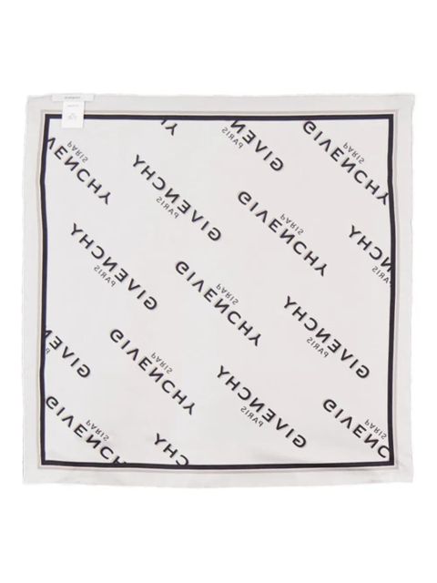 Givenchy Shadow logo-print silk scarf - White