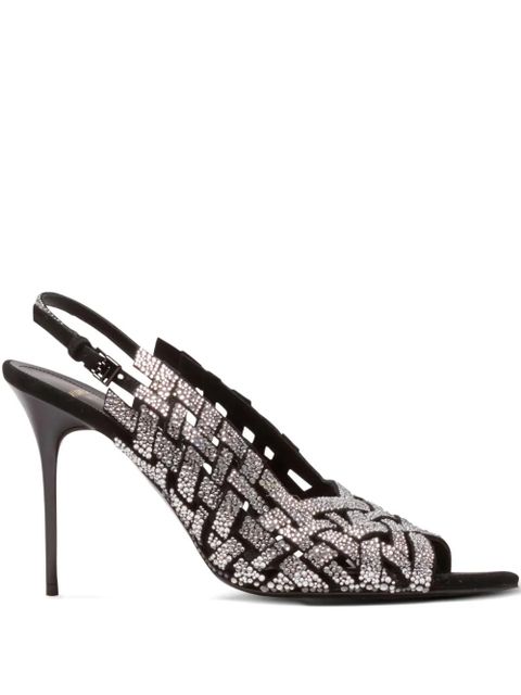 Balmain rhinestone-detail sandals - Black - zdjęcie produktu nr 1