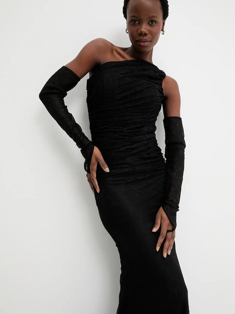 Answear.LAB sukienka kolor czarny maxi dopasowana