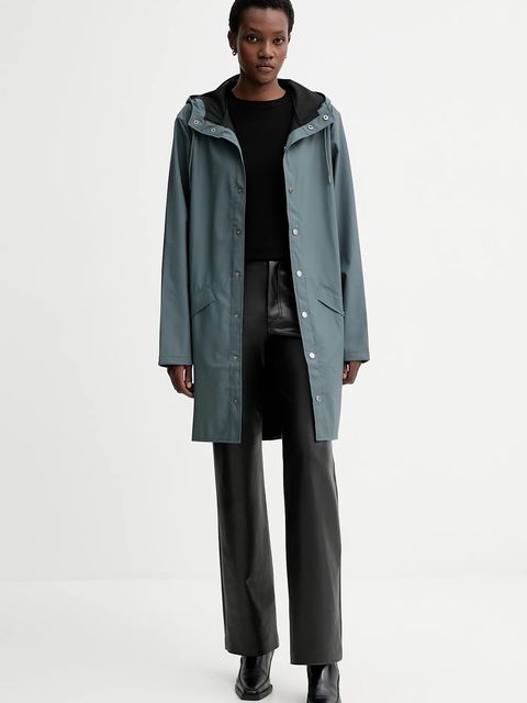 Rains kurtka 12020 Long Jacket kolor niebieski przejściowa 12020