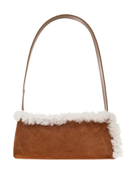 Marni faux-shearling appliqué shoulder - Brown