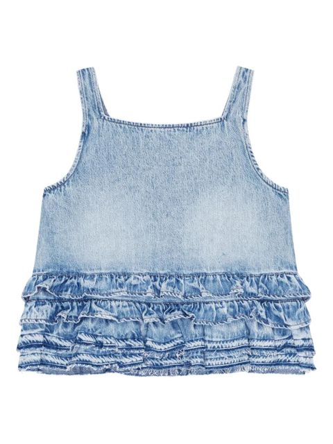 GANNI ruffled denim top - Blue - zdjęcie produktu nr 1
