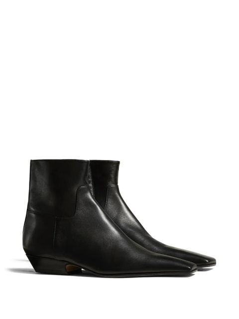 KHAITE The Marfa leather ankle boots - Black