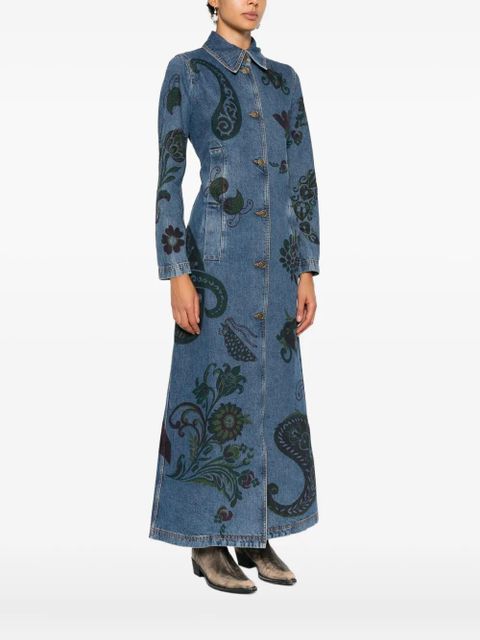ETRO floral paisley coat - Blue