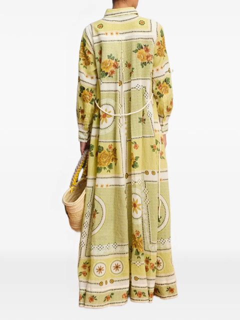 ALEMAIS Dixie maxi shirt dress - Green