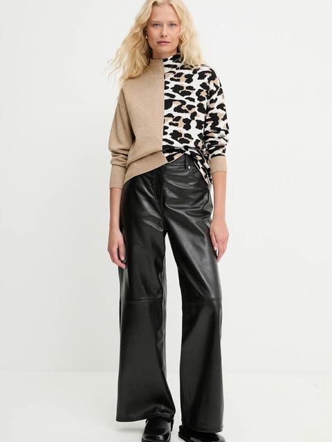 Answear.LAB sweter z kaszmirem damski kolor brązowy z półgolfem - zdjęcie produktu nr 1