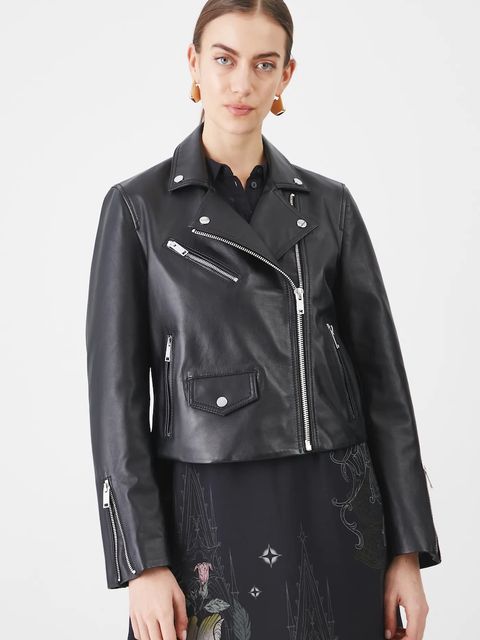 Medicine kurtka biker skórzana kolor czarny przejściowa - zdjęcie produktu nr 1