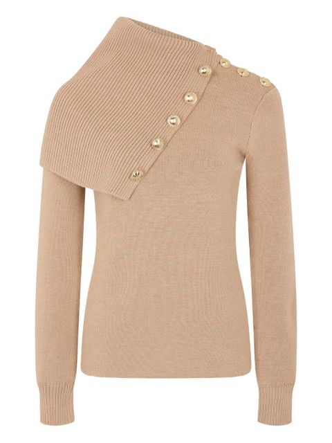 Rabanne asymmetric ribbed sweater - Neutrals