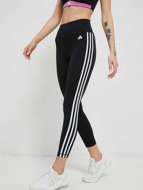 adidas Performance legginsy treningowe Train Essentials 3-Stripes kolor czarny z nadrukiem HT5438 - zdjęcie produktu nr 1