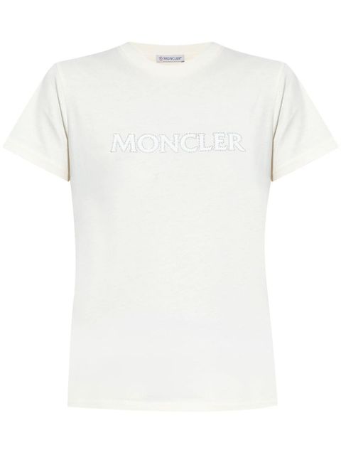 Moncler crystal-logo T-shirt - Neutrals - zdjęcie produktu nr 1