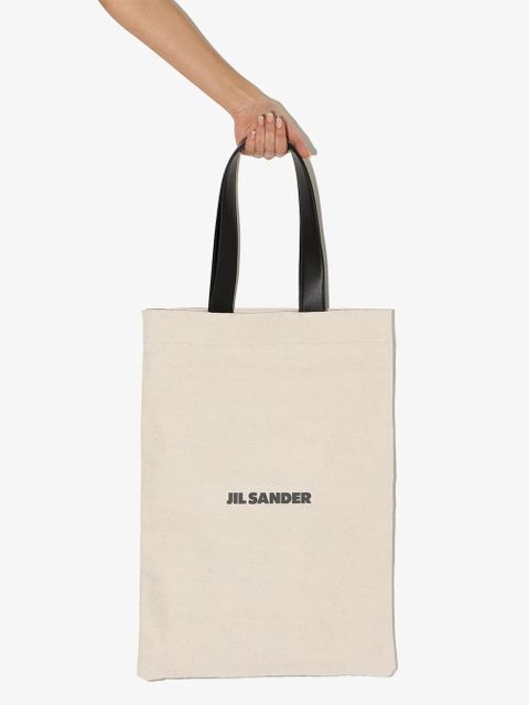 Jil Sander logo-print tote bag - Neutrals