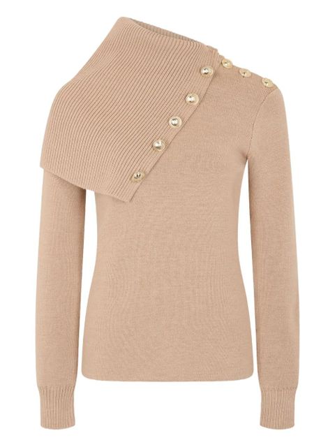Rabanne asymmetric ribbed sweater - Neutrals - zdjęcie produktu nr 1