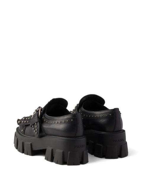 Prada 55mm leather loafers - Black