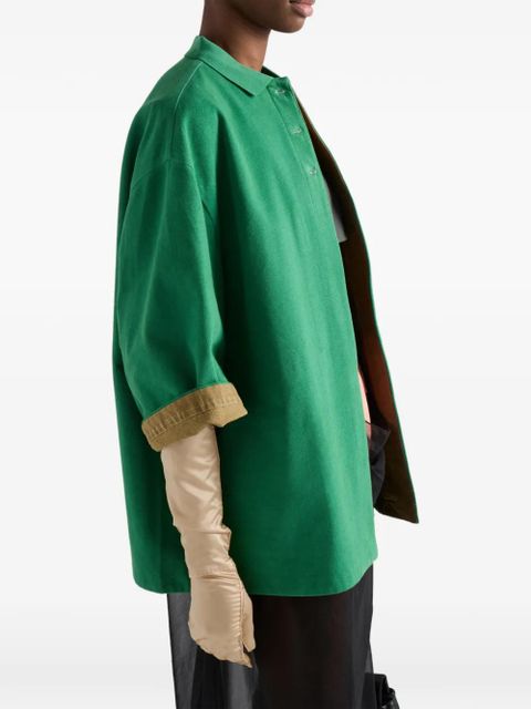 Prada old piqué blouson jacket - Green