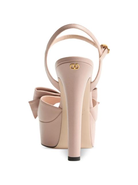 Valentino Garavani Bowow kidskin platform sandals with bow-detail 130mm - Pink