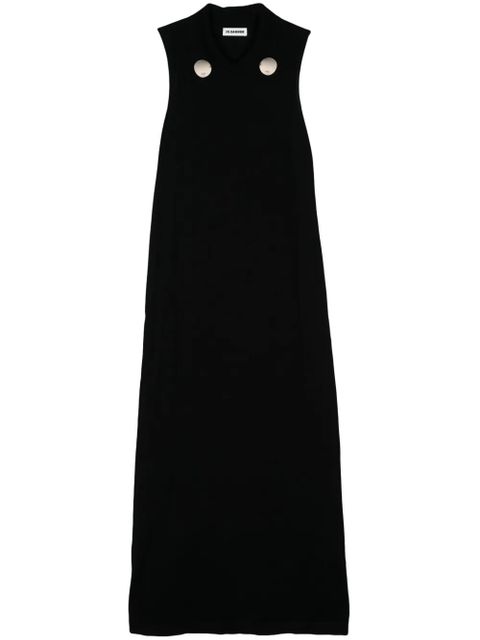 Jil Sander spread-collar wool maxi dress - Black - zdjęcie produktu nr 1