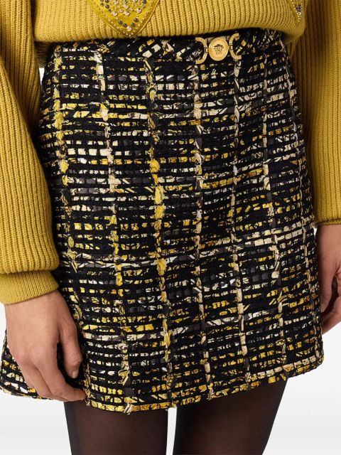 Versace tweed A-line mini skirt - Black