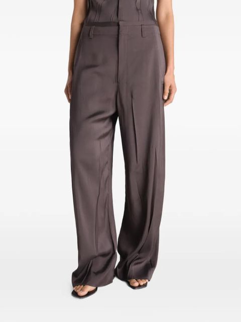 LEMAIRE belt-loop pleated trousers - Brown
