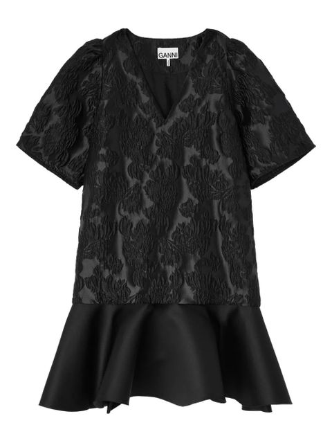 GANNI ruffled mini dress - Black - zdjęcie produktu nr 1