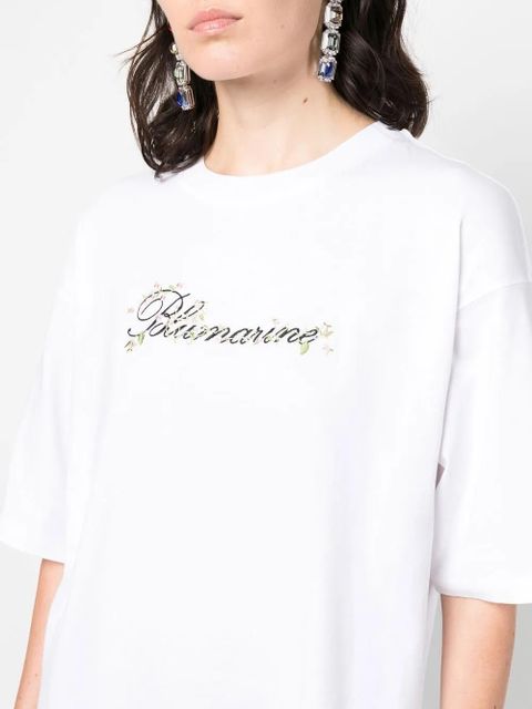 Blumarine embroidered-logo detail T-shirt - White