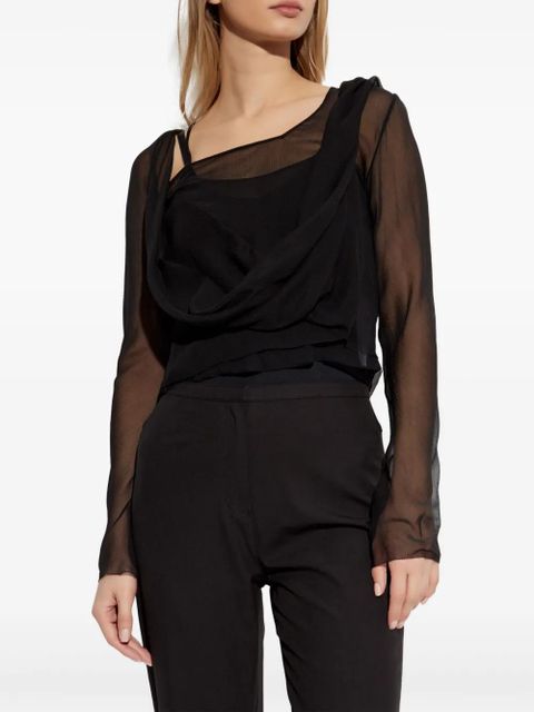 Cult Gaia sheer blouse - Black