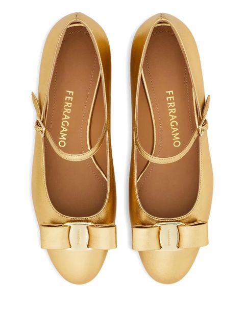 Ferragamo 30mm Mary Jane Vara bow pumps - Gold