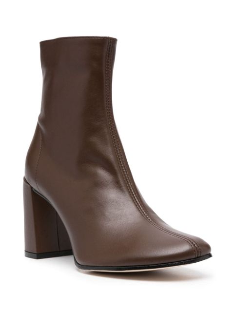 BY FAR Vlada 80mm leather ankle boots - Brown - zdjęcie produktu nr 2