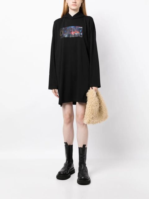 MM6 Maison Margiela numbers-motif cotton dress - Black - zdjęcie produktu nr 2