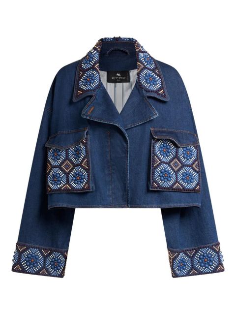 ETRO embroidered cropped jacket - Blue - zdjęcie produktu nr 1