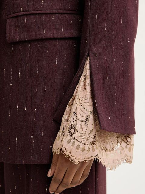 Haveone marynarka kolor bordowy dwurzędowa JGE-P031