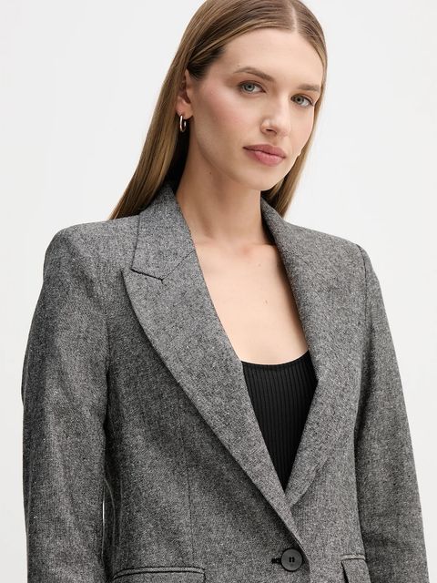 Pedro del Hierro marynarka z domieszką wełny kolor szary jednorzędowa melanżowa 6752181