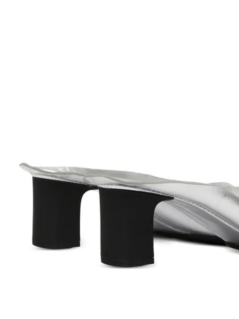 MM6 Maison Margiela laminated leather flip flops - Silver