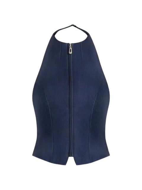 Manière De Voir Claudette halterneck backless top - Blue - zdjęcie produktu nr 1