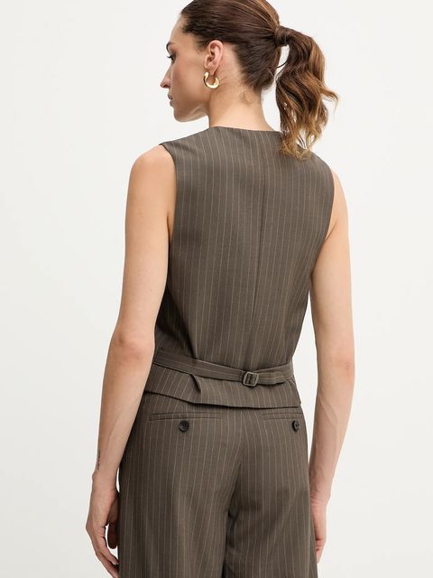 Miss Sixty kamizelka wełniana kolor brązowy jednorzędowa 6S3WJ43000