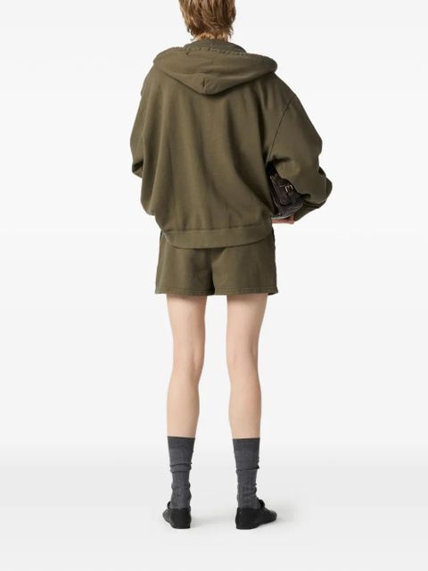 Miu Miu logo-detail sweat shorts - Green - zdjęcie produktu nr 2