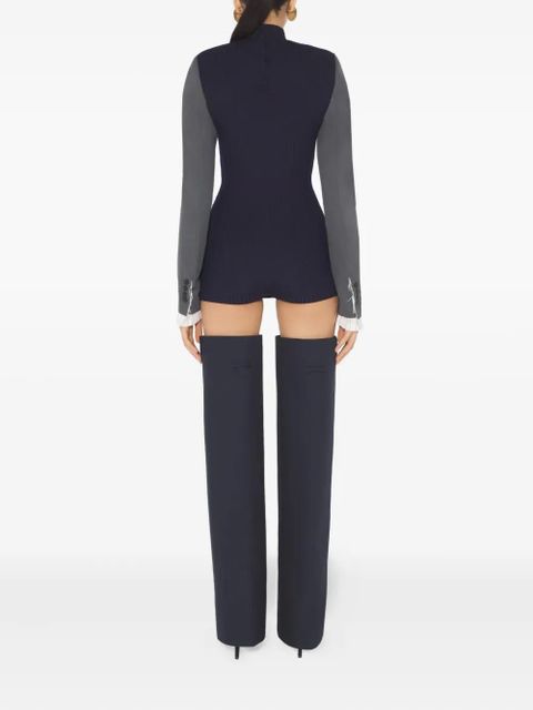 Jean Paul Gaultier ribbed long-sleeve bodysuit - Blue