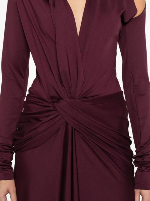 Victoria Beckham twisted long-sleeve dress - Red