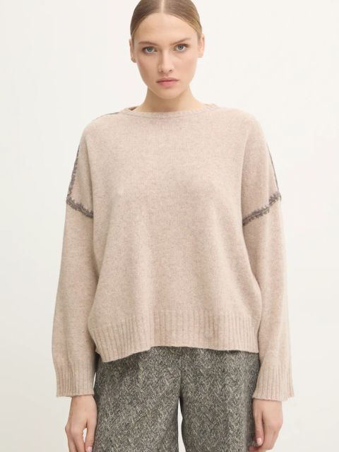 Answear.LAB sweter z wełną kolor beżowy