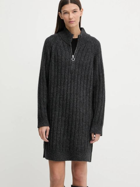 Marc O'Polo sukienka z dodatkiem wełny kolor szary mini prosta 5000007477 - zdjęcie produktu nr 1