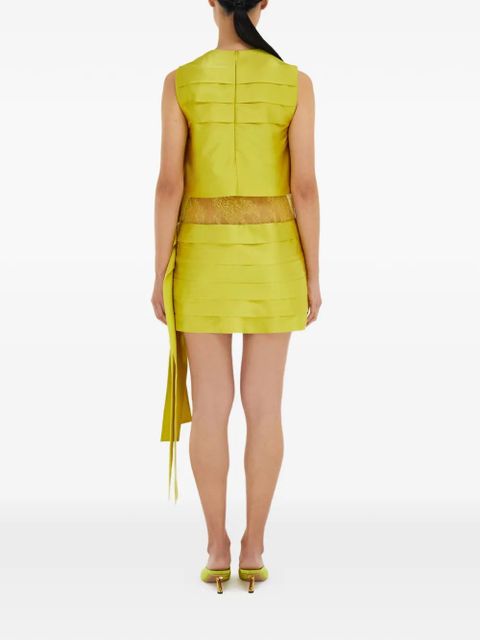 Ferragamo mini dress with lace detail - Yellow