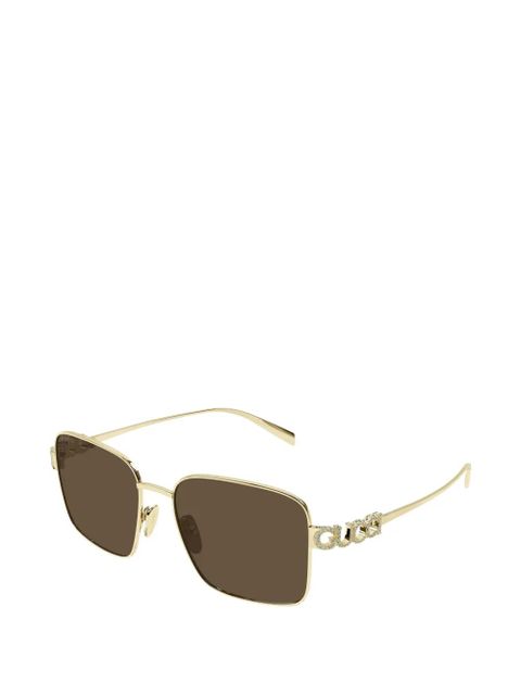 Gucci Eyewear logo square-frame sunglasses - Gold - zdjęcie produktu nr 2